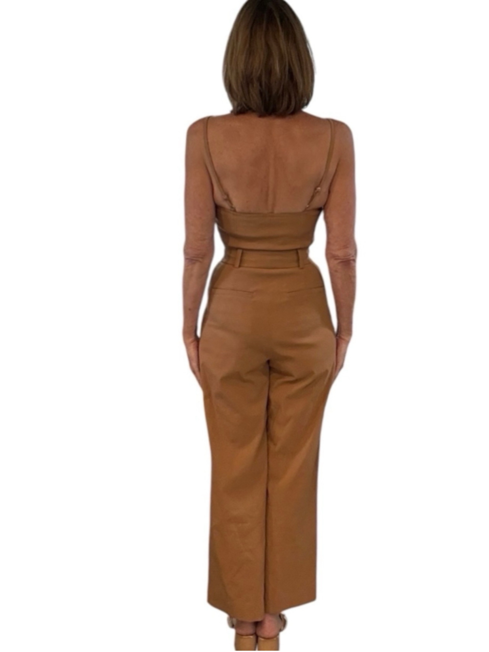 A.L.C. Mila Tan Jumpsuit, Noisette - Picture 4 of 7
